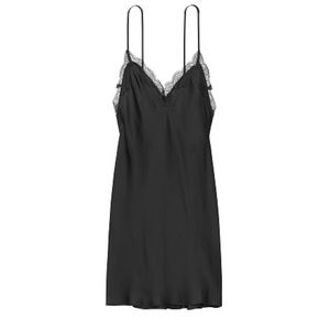 Victoria Secret black satin slip dress